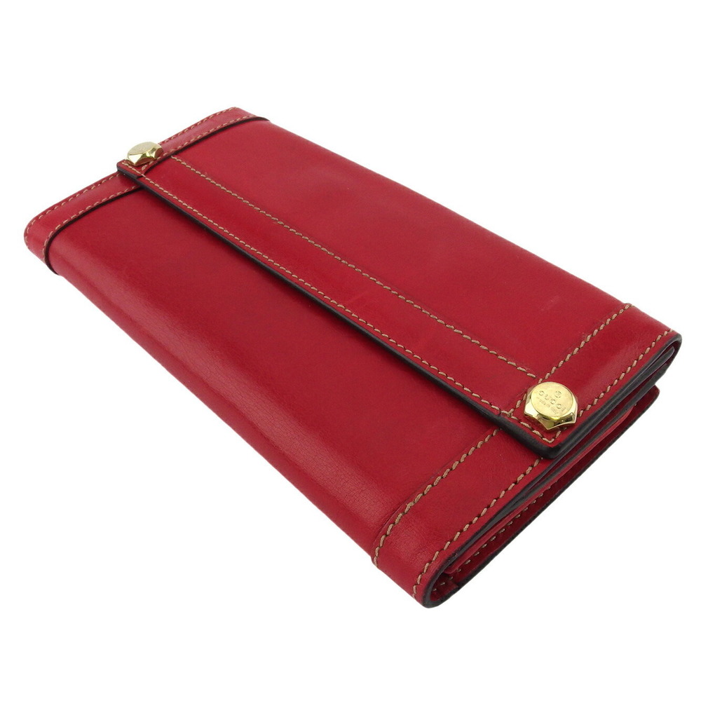 Gucci Bits Wallet Red Long Hexagonal Leather - image 4